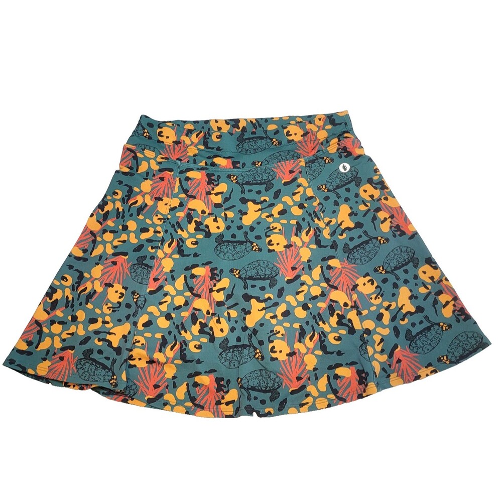 DONA JO TROPICAL TURTLE Tennis Golf Pickleball Ruffle SKORT Med/Large Waist 28"